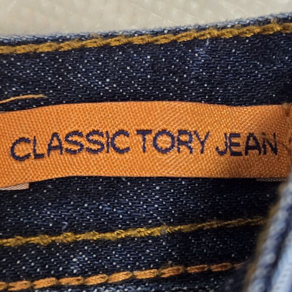 Tory Burch Bootcut Jeans Womens 25 Classic Tory Logo Low Rise Y2K Style Designer - Picture 8 of 13
